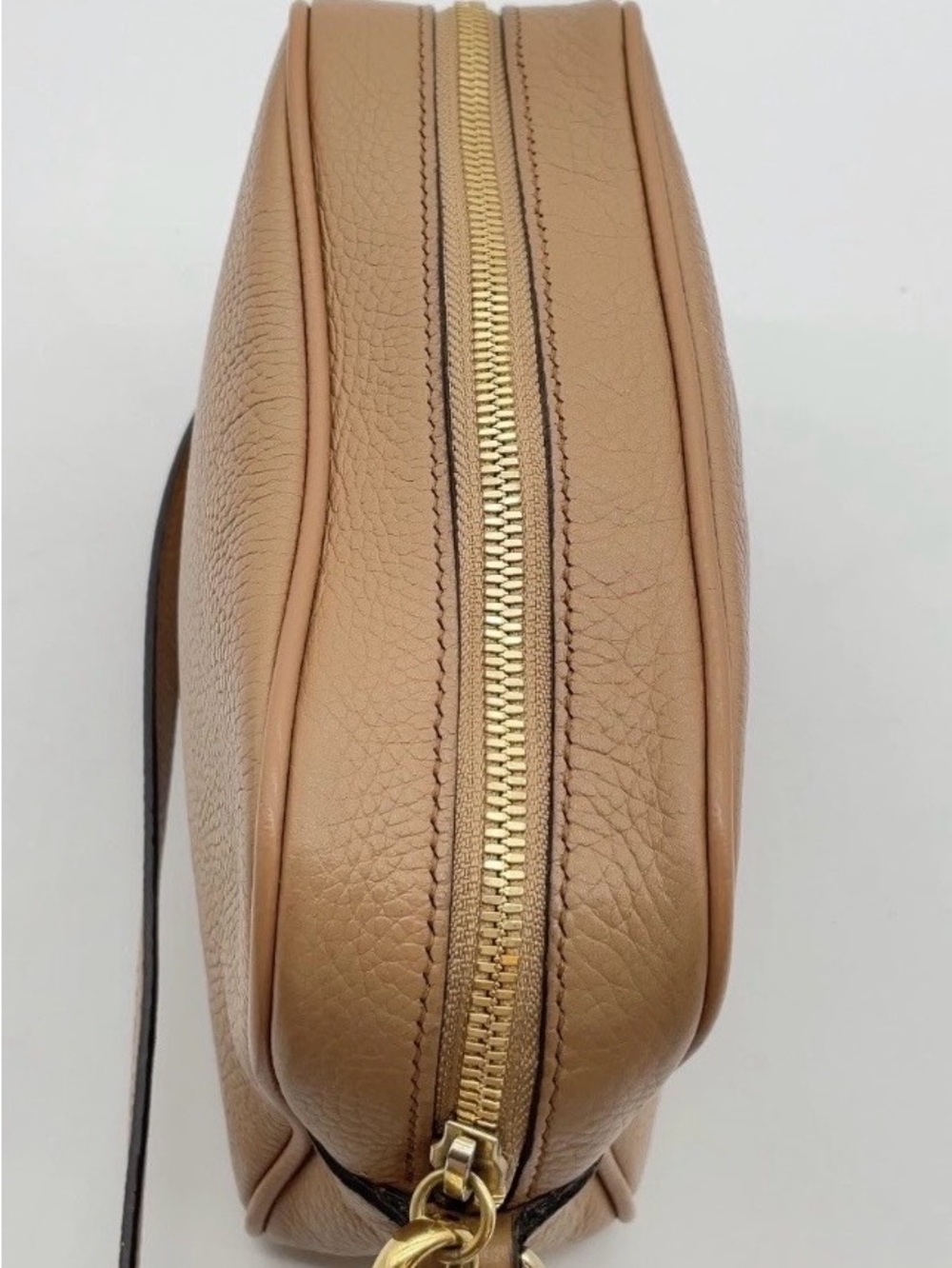 Auth GUCCI Sawhorse Small Disco Bag Pebbled Leather Beige 308364 W/Box/Dust-bag - Picture 5 of 11